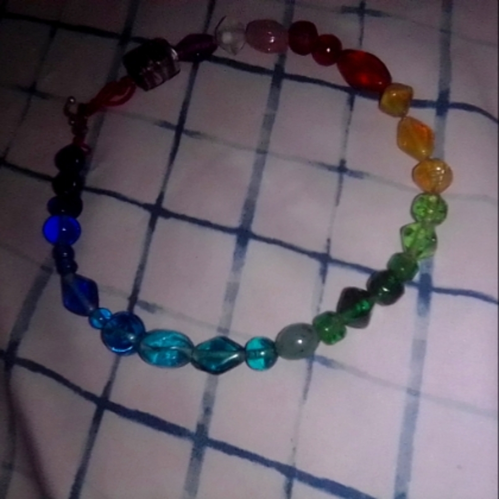 Rainbow glass choker